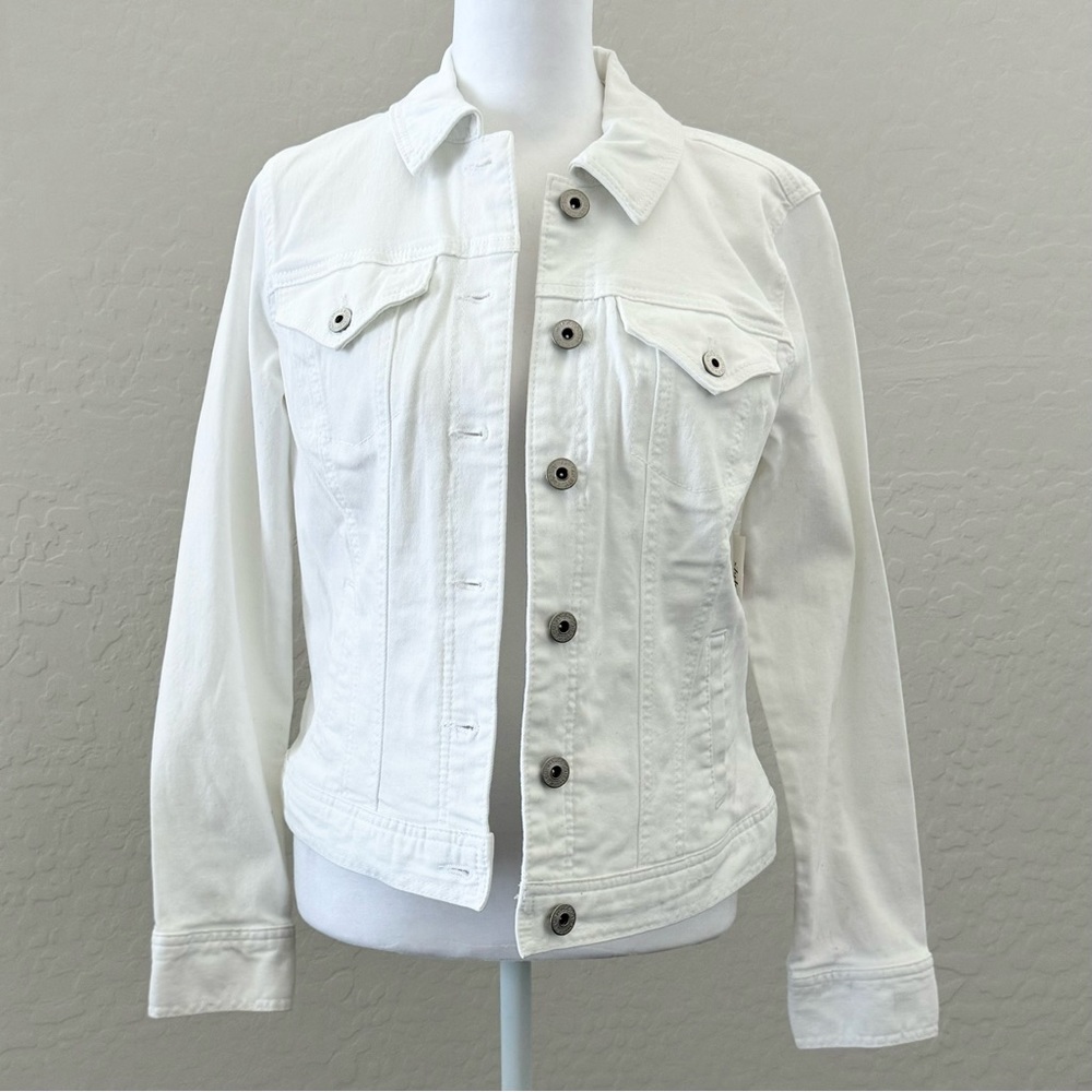 Style & Co Bright White Denim Jacket